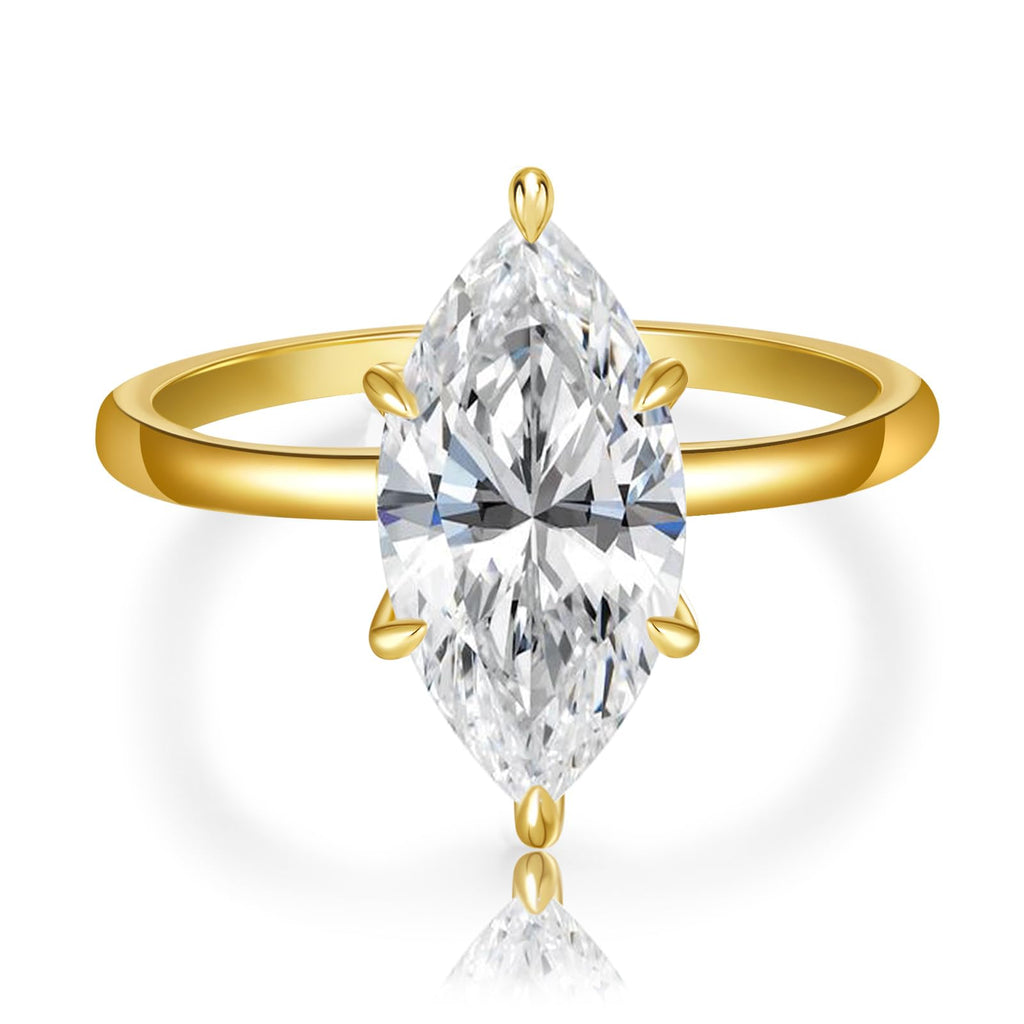 3.5CT Marquise Cut Engagement Ring for Women, Wedding Promise Cubic Zirconia Band, 14K Gold/White Gold Plated Simulated Diamond Rings Size 5-9